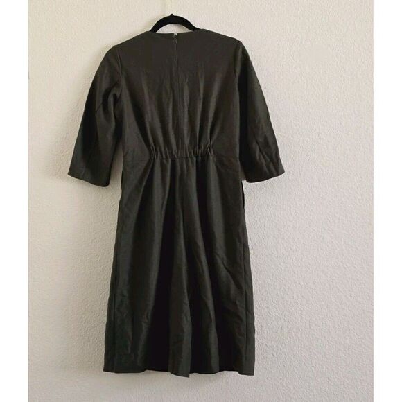 Ballsey Tomorrowland Overalls Wool EU 34 US Sz Small Wide-Leg Olive Green Lined - Picture 7 of 10